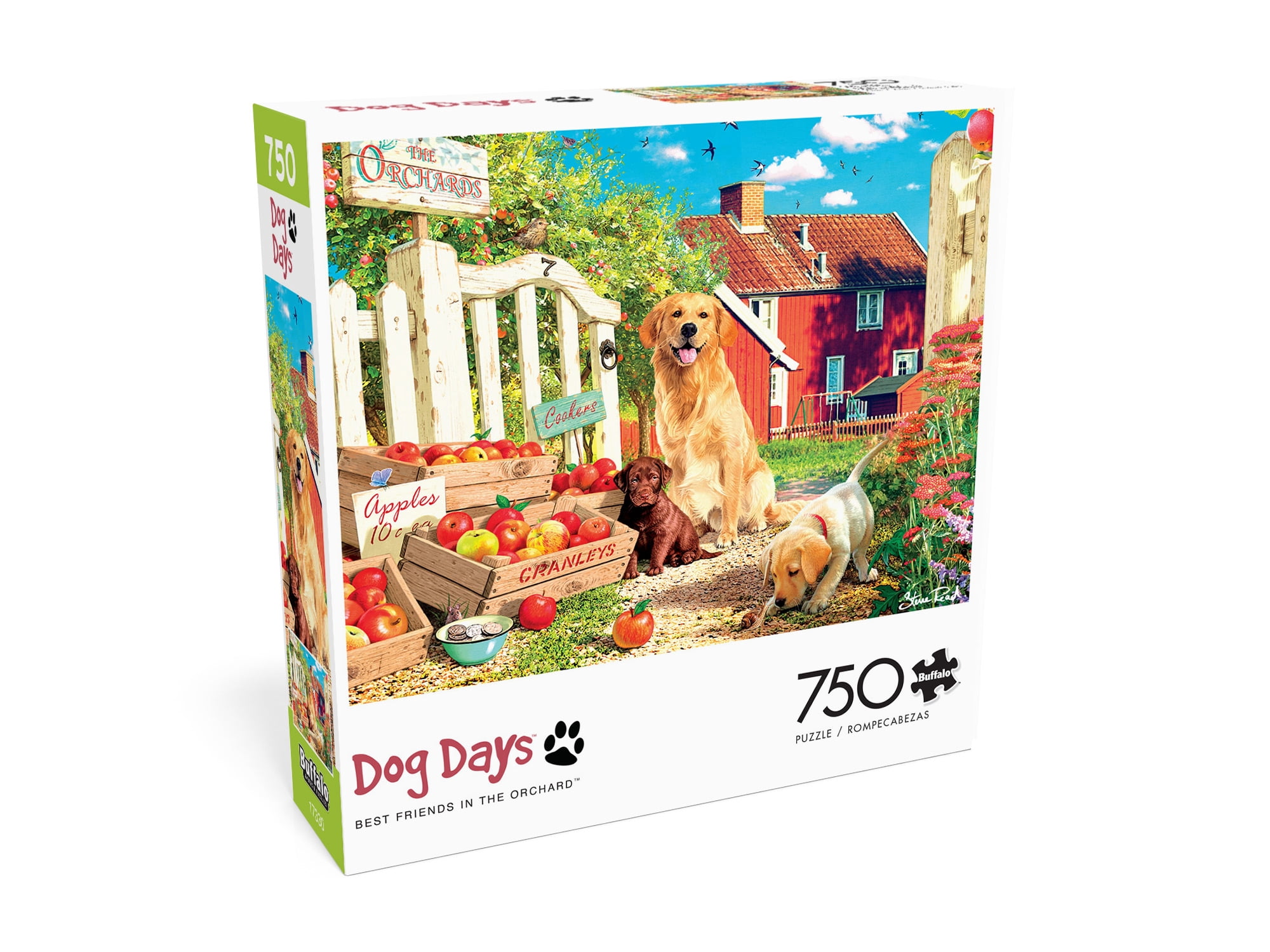 Buffalo Games 750-Piece Dog Days Best Friends in the Orchard Interlocking Jigsaw Puzzle