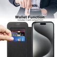 thumbnail image 5 of Dteck Leather Wallet Case for iPhone 13 Pro Max with Card Holder RFID Blocking Compatible with Magsafe TPU Transparent Back Shockproof Protective Phone Case for iPhone 13 Pro Max,Black, 5 of 7