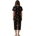 thumbnail image 2 of DISNIMO Cherry Printed Pajama Set for Women, Comfy Sleepwear Summer 2 Piece Pjs Set Tops and Capri Pant Lounge for Home, 4XL, 2 of 7