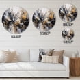thumbnail image 4 of Designart "Delicate Brushstrokes Grey and Gold III" Abstract Marble Metal Round Wall Art, 4 of 5