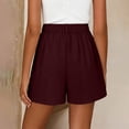 thumbnail image 4 of Women's Pleated Dress Shorts, High Waisted Wide Leg Tailored Shorts, Business Casual With Pockets For Summer Office Wear Wine XL, 4 of 9