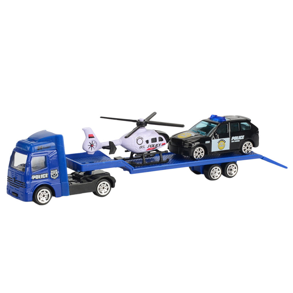 Children Educational Toy Truck Toy Car Model Scenes Set Portable