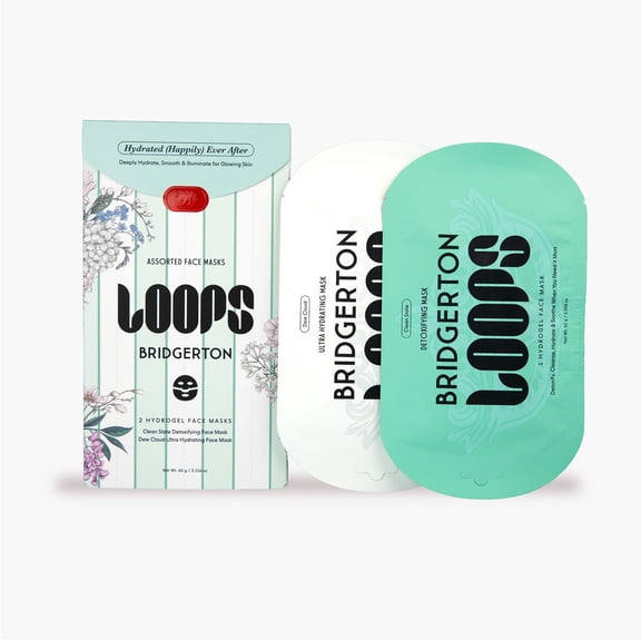 LOOPS x Bridgerton Hydrated Happily Ever After Hydrogel Mask Set | Hydrating Detox Face Mask Duo