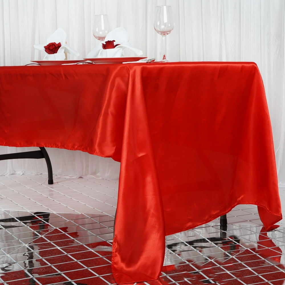 Efavormart 60x126" Rectangle RED Wholesale SATIN Tablecloth Banquet