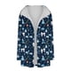 thumbnail image 4 of Cárdigan para mujer, blusa informal de manga larga con estampado y bolsillo, cárdigan con capucha, abrigo holgado de algodón de imitación para mujer, 4 of 4