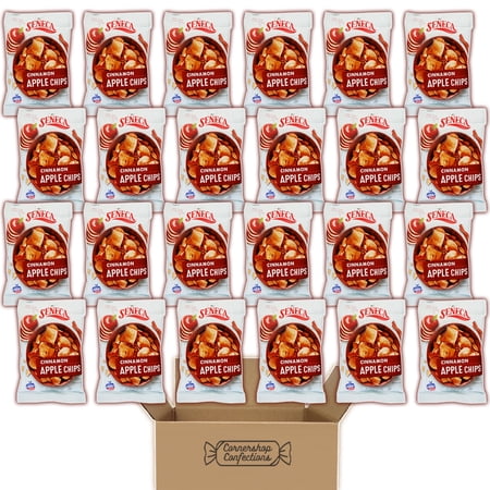 Seneca Cinnamon Flavored Apple Chips Bundle Pack - 24 Individually Sealed 0.7 Ounce Bags - For Lunches, On The Go Snacks, Movie Nights, Hiking in Cornershop Confections Pack