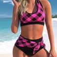 thumbnail image 5 of ZPAQI Women's 2 Pieces Swimsuit Floral Print Bikini Set High Waist Bow-Bathing Suits, 5 of 16