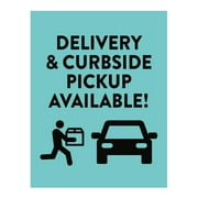 Koyal Wholesale Restaurant Social Distancing Delivery & Curbside Pickup Available Business Signs, 10-Pack