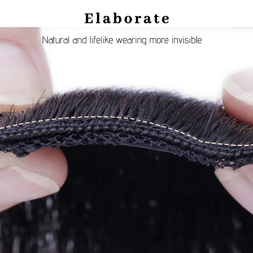 Synthetic 1Piece Invisible Mini Hair Pad Hair Extension Clip Hair Topper 10cm