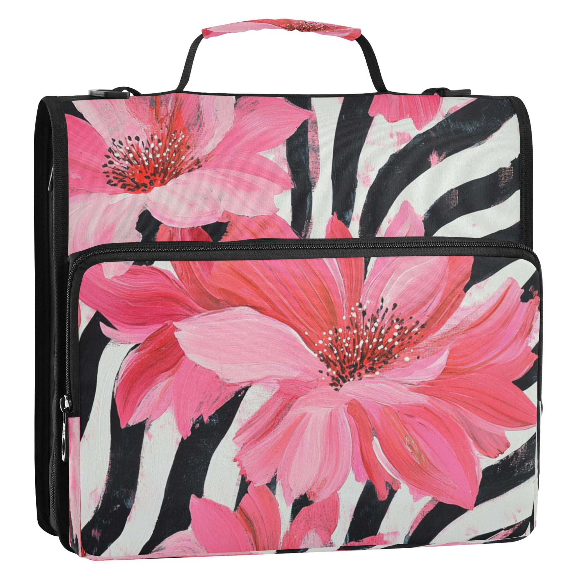 YAZAOO Zipper Binder trapper keeper Documents Organized Design Petal Symphony Printed