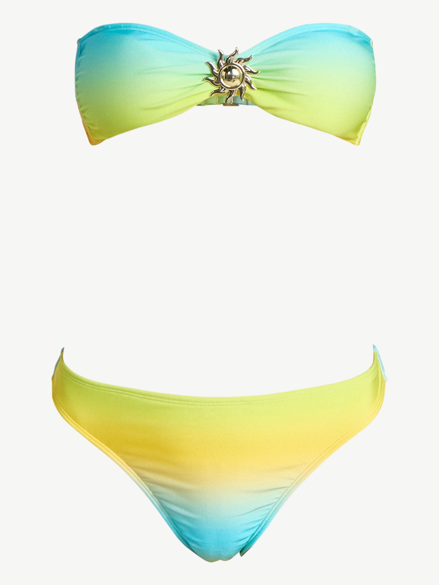 No Boundaries Ombré Bandeau Sun Bikini Top, Women’s