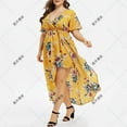 thumbnail image 5 of Edvintorg Plus Size Women Dresses Fashion Women Floral Printed V-Neck Short Sleeve Split Casual Beach Dress Summer Outfits for Women 2025, 5 of 7