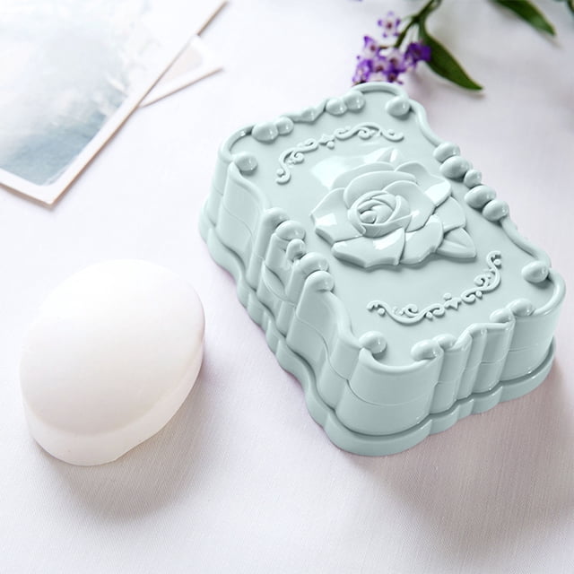 Jabonera de Baño con Tapa y Desagüe Integrado, Impresa En Estilo Europeo, Directamente de Fábrica.