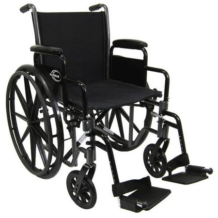 LT-700T 18 in.  Height Adujustable Seat 36 lbs. Lightweight Steel Wheelchair with Removable Armrest and Elevating (Best 18 Wheels Of Steel)
