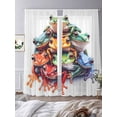 thumbnail image 2 of Frogs Prints Sheer Curtains for Living Room Bedroom Modern Colorful Animals Sheer Curtains 84 Inch Long 2 Panels Set Light Filtering Curtain Window Treatments Drapes for Dining Room, 2 of 6