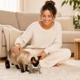 thumbnail image 7 of Large Glass Elevated Cat Dog Bowl Raised Cat Food Water Bowl Dish Pet Comfort Feeding Bowls with Iron Stand Black, 7 of 7