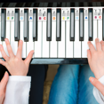 thumbnail image 2 of CJC Piano Key Stickers, 88 Full-Size Keys Piano Rake Keyboard Note Labels for Beginners Kids, Removable and Reusable (2 Pc, Black+Rainbow), 2 of 7