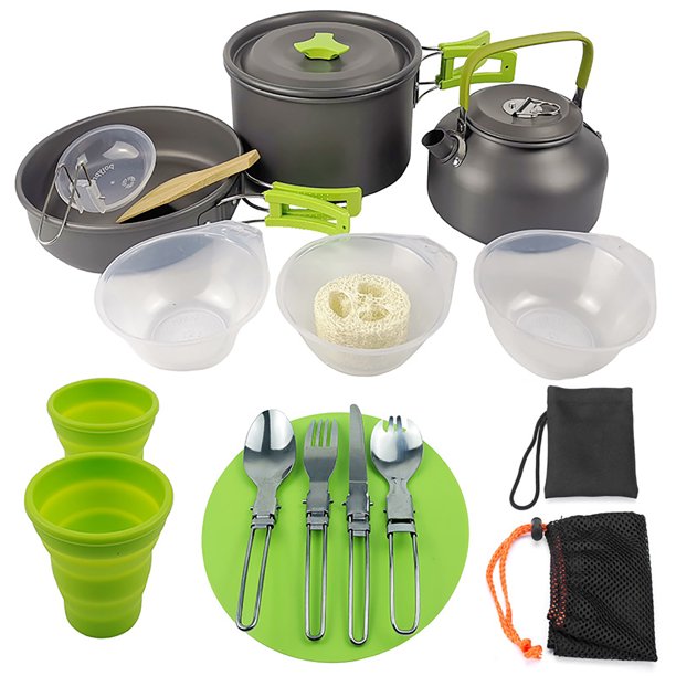16Pcs Outdoor Camping Cookware Set Hiking Travel Cooking Water Kettle