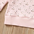 thumbnail image 5 of Toddler Baby Girls Knit Long Sleeve T Shirt Ribbed Sweatshirt Top Floral Pants Tracksuit Clothes, 5 of 7