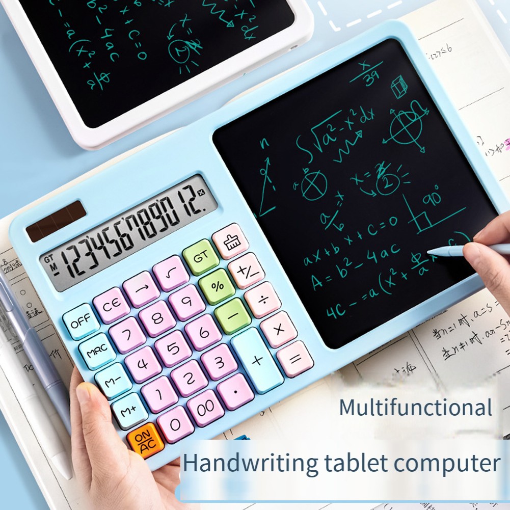 12-Digit Solar Calculator with LCD Writing Board - Perfect for Work & Study!