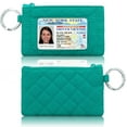 thumbnail image 2 of MNF Collections Lanyard with Wallet for Women - Zip ID Case with Lanyard for Cash, Cards, Coin - Durable Card Holder Keychain with Zippers - Quillted Cotton Jade, 2 of 7