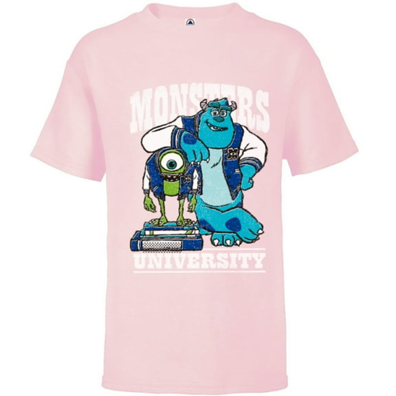 Disney Pixar Monsters University Mike and Sulley T-Shirt - Short Sleeve T-Shirt for Kids - Customized-Soft Pink