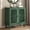 Green, variant on Antique Black Sideboard Buffet Accent Credenza Storage Cabinet with 2 Hollow Floral Carved Doors Small Modular Console Table for Kitchen Living Room Entryway 31.5 Inch