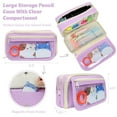 thumbnail image 2 of allydrew 9-Layer Large Capacity Pencil Case with Transparent Compartment, Organizer Pouch for Stationery Tools, Makeup, and Travel, Lavender, 2 of 6