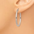 thumbnail image 3 of FB Jewels 14K White Gold Lightweight Hoop Earrings, 3 of 4