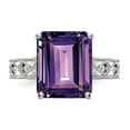 thumbnail image 5 of Primal Gold 14 Karat White Gold 12x10mm Emerald Cut Amethyst and AA Diamond Ring, 5 of 7
