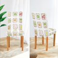 thumbnail image 3 of Yayeee 4 Pack Dining Chair Covers Stretch Parson Chairs Slipcovers Seat Protector, Toasts Pattern, 3 of 6