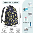 thumbnail image 5 of Lemon and Blossom Navy Pattern Cute School Backpack Bag with Padded Back and Adjustable Shoulder Straps 16.9 X 12.6 X 5.9 Inches, 5 of 5