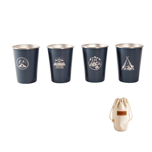 Eigraketly Vaso de vino de acero inoxidable de 4 piezas, taza de té y leche, tazas de agua y cerveza para exteriores, suministro de cocina para Ropa Deportiva, Zapatos tipo4