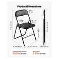 thumbnail image 3 of Folding Chairs 6 Pack, Portable Leather Chairs with Padded Cushion - Black, Heavy Duty Metal Frame, 350lbs Capacity, Indoor Outdoor Events, 3 of 9