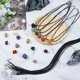 thumbnail image 4 of 20 colgantes de piedras preciosas naturales de 20 colores con 20 cordones de cuero sintético negro. Kit para hacer collares DIY con dijes de pepitas de piedras preciosas mixtas., 4 of 6