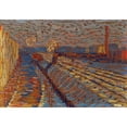 thumbnail image 2 of Arthur Segal 18x14 Black Ornate Wood Framed Double Matted Museum Art Print Titled - Railway Embankment in the Snow (1910), 2 of 5