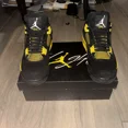 thumbnail image 4 of Ni - ke Air Jordan 4 Retro Thunder Black Yellow AJIV AJ4 DH6927 017 Men Shoe Size 10.5, 4 of 5