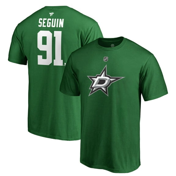 Men's Tyler Seguin Kelly Green Dallas Stars Team Authentic Stack Name & Number T-Shirt