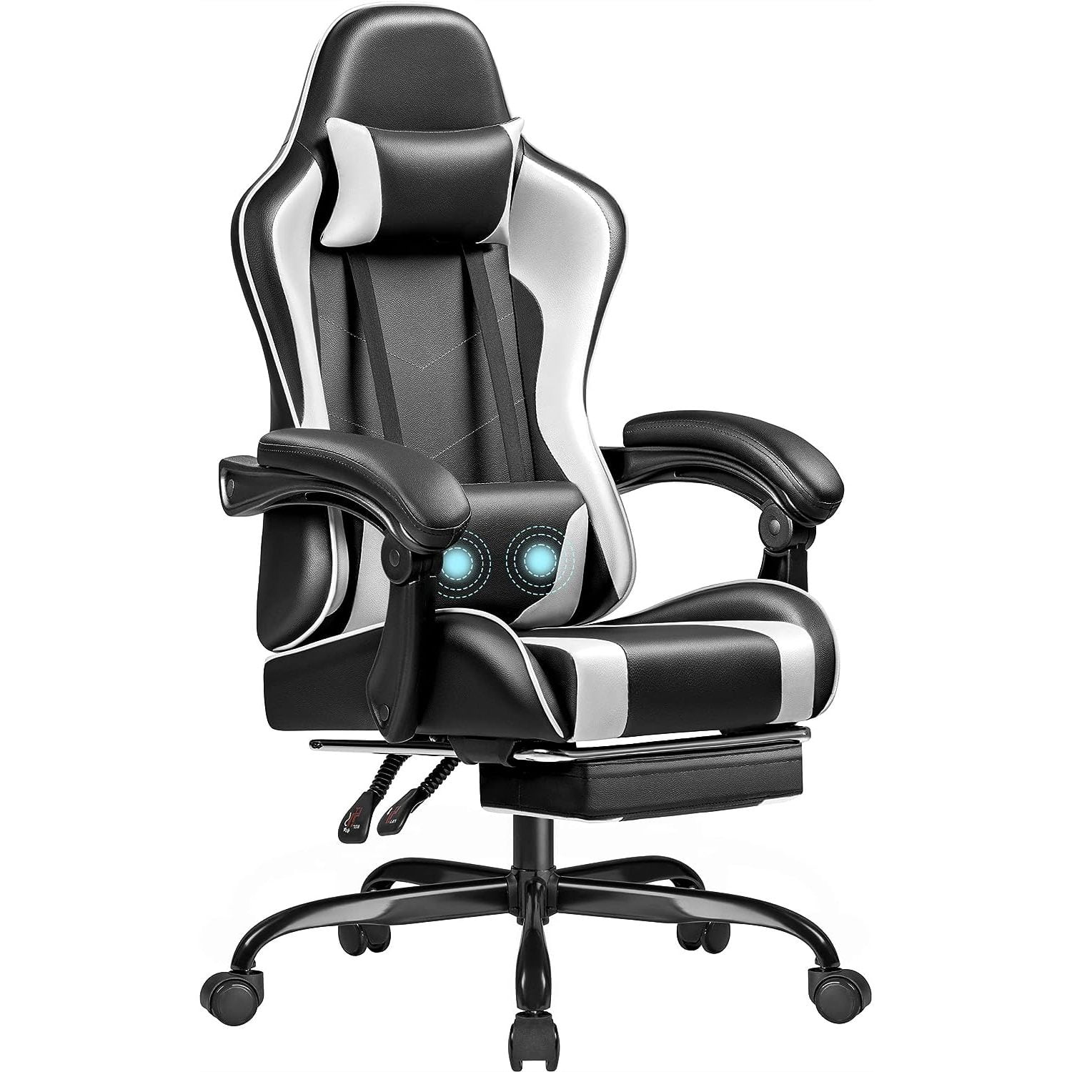 SEYATPOOL Gaming Chair, Video Game Chair with Footrest and Massage