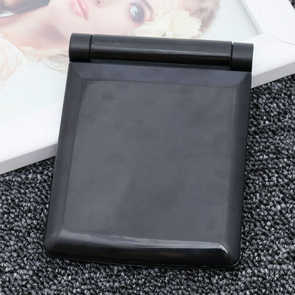 MLINS LED Compact Mirror Double-sided Folding Makeup Mirror Portable Mini Comestic Mirror (Black)
