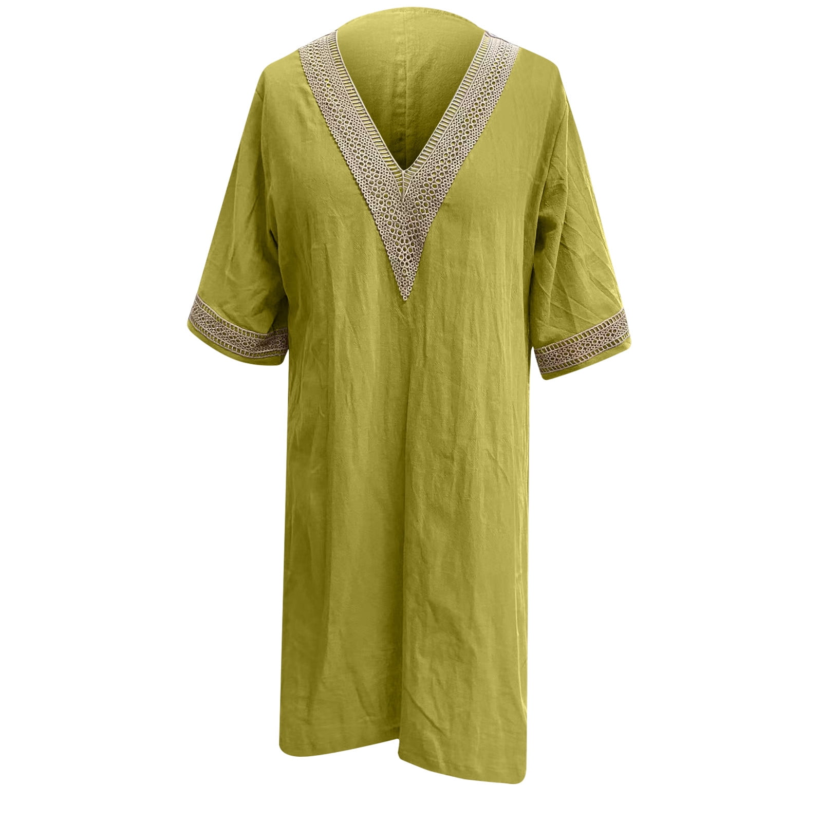 Munlar Women's Mini Dress Yellow Loose Dress Short Sleeve Summer Casual Sundress