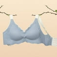 thumbnail image 6 of Hjtefg Women's Comfortable Lace Back High Elastic Gathering Underwire Bra with Secure Shoulder Jelly Straps Push Up Demi Cup Bra for Everyday Wear Supportive Lingerie,Color: S1-Blue Size: 3XL, 6 of 7