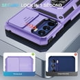 thumbnail image 3 of for Moto G 5G 2022 Case, Slide Camera Cover HD Screen Protector Military Grade Shockproof Ring Holder Kickstand Protective Case for Moto G 5G 2022 (Lavender), 3 of 13