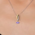 thumbnail image 3 of Gem Stone King 925 Silver and 10K Yellow Gold Blue Tanzanite and White Lab Grown Diamond Pendant Necklace for Women | 0.28 Cttw | Gemstone December Birthstone | Marquise 6X3MM | With 18 inch Chain, 3 of 6