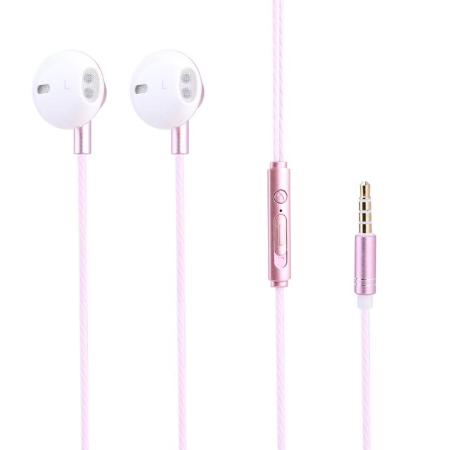 Auriculares deportivos Teléfono universal Auriculares de metal Estilo de oreja Oro rosa Oro JShteea El nuevo