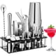 thumbnail image 1 of Cocktail Shaker Set, Boston Rostfritt Stål Bartender Kit Med Akryl Stativ & Cocktail Recept Boo, 1 of 1