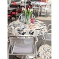 thumbnail image 6 of Outdoor Tablecloth with Umbrella Hole Zipper Orange Grey Botanical Round Tablecloth 60" Waterproof Table Cloth Rustic Country Spring Floral Summer Leaf Patio Table Cover Tablecloths for Picnic, 6 of 8
