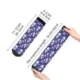 thumbnail image 2 of Bingfone Skull Purple Flower Design Patterned Men's Women's Casual Cotton Socks, 2 of 5