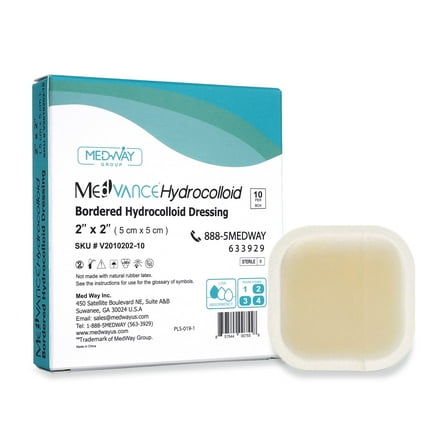 MedVance TM Hydrocolloid Bordered Hydrocolloid Adhesive Dressing 2"2" 10 Pack