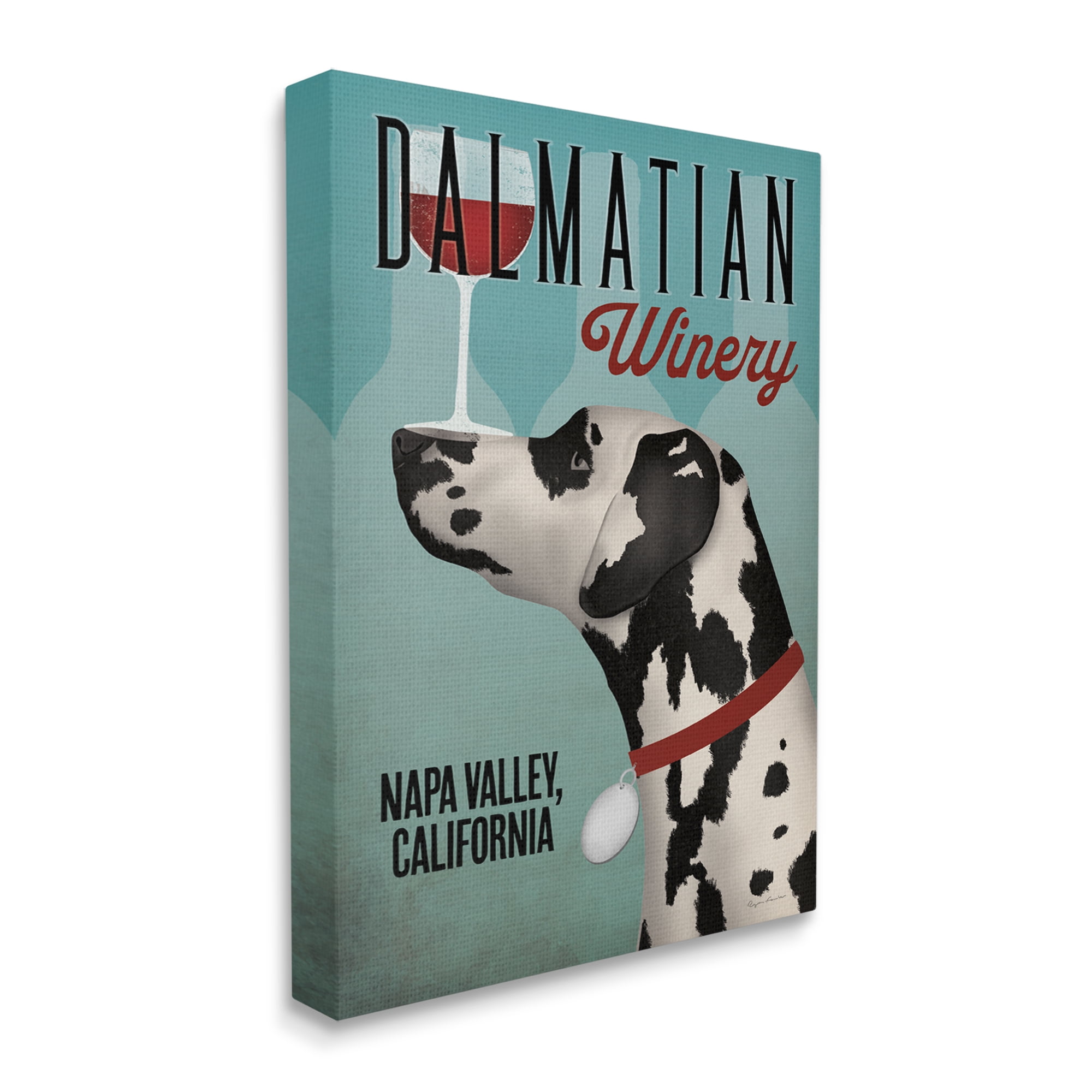 Stupell Industries Vintage Dalmatian Winery Animals & Insects Painting Gallery Wrapped Canvas Print Wall Art, 36 x 48